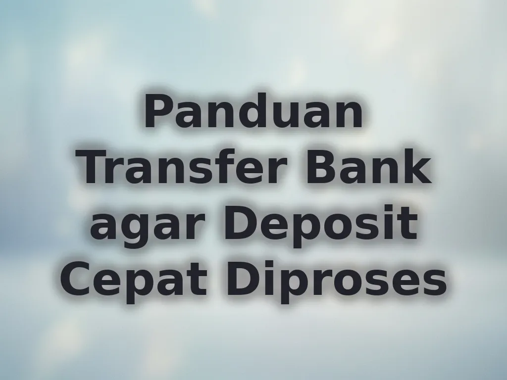Panduan Transfer Bank agar Deposit Cepat Diproses